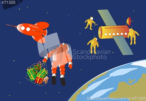 Image of santa in space