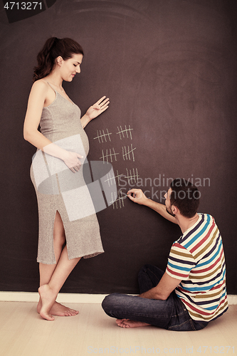 Image of pregnant couple accounts week of pregnancy