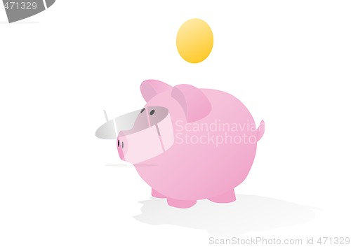 Image of piggy bank with blank coin