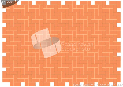 Image of patio floor herring bone brickwork pattern