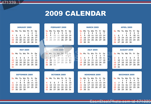Image of editable 2009 calendar 