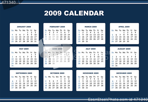 Image of editable 2009 calendar 