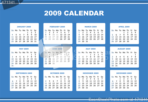 Image of editable 2009 calendar 