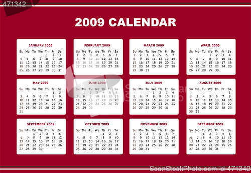 Image of editable 2009 calendar 