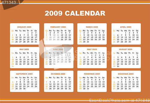 Image of editable 2009 calendar 