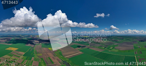 Image of Aerial view of farmed fields