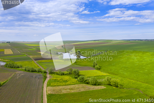 Image of Aerial rural landscape in summer