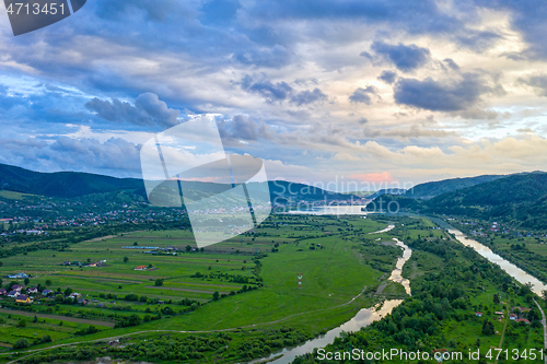 Image of Populated valley in Romanian Carpathians