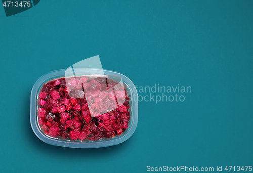 Image of plastic box of beet root salad
