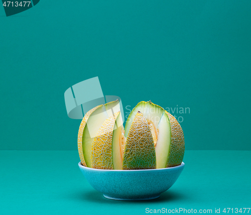 Image of fresh ripe sliced melon