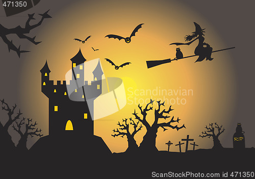 Image of spooky haunted house