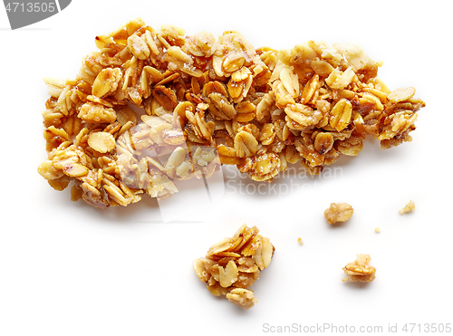 Image of piece and crumbs of homemade granola