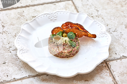 Image of portion of tuna fish tartare