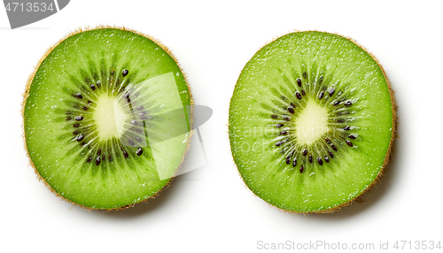 Image of two various kiwi slices