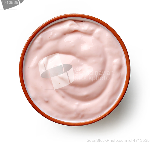 Image of bowl of pink yogurt