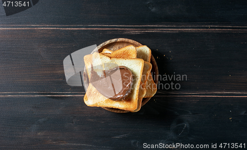 Image of toasted bread with chocolate cream