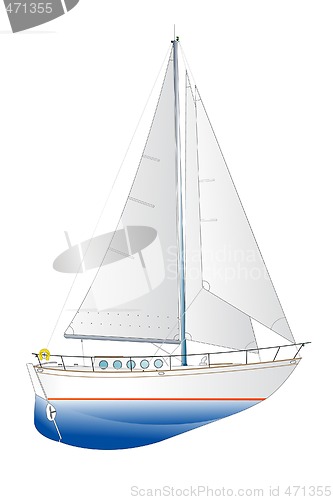 Image of sailing yacht illustration