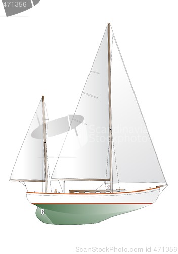 Image of sailing yacht illustration