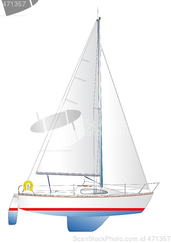 Image of modern saliing yacht