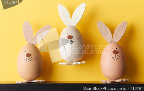 Image of three bunny shaped easter eggs