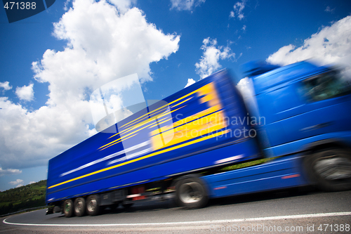 Image of fast moving truck