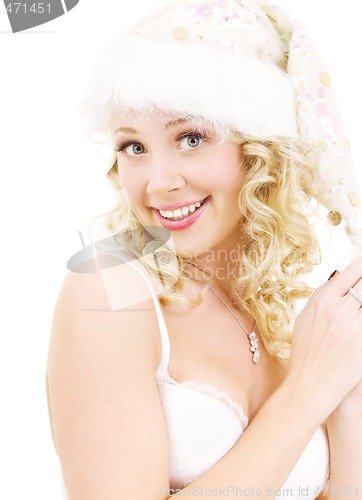 Image of cheerful santa helper girl