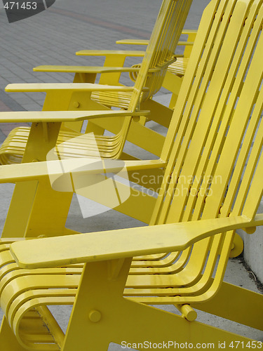 Image of yellow metal outdoor chair