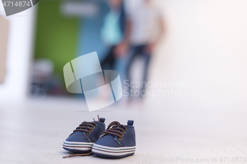 Image of pair of blue baby shoes