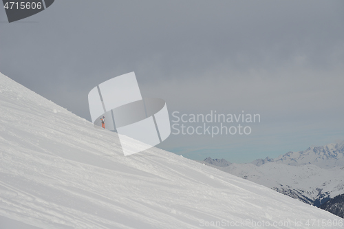 Image of panoramic view  of winter mountains