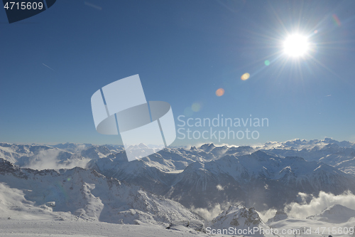 Image of panoramic view  of winter mountains