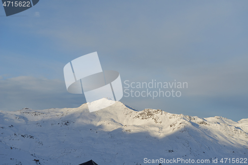 Image of panoramic view  of winter mountains