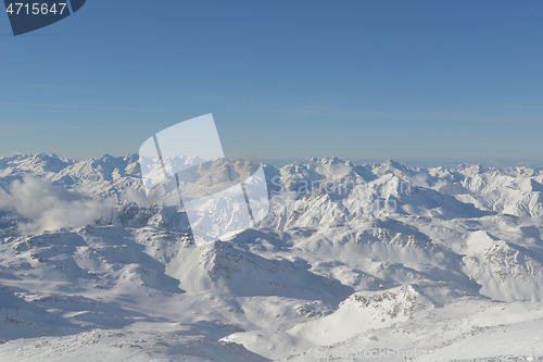 Image of panoramic view  of winter mountains