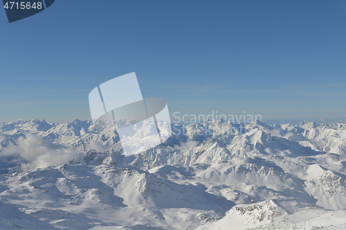 Image of panoramic view  of winter mountains