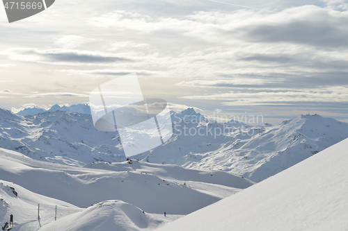 Image of panoramic view  of winter mountains