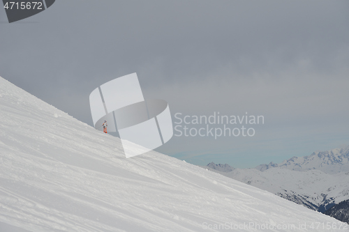 Image of panoramic view  of winter mountains