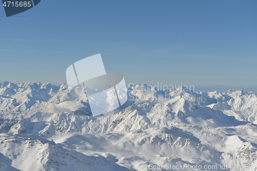 Image of panoramic view  of winter mountains