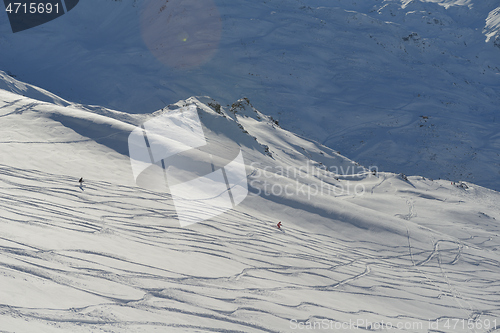 Image of panoramic view  of winter mountains