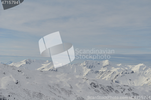 Image of panoramic view  of winter mountains