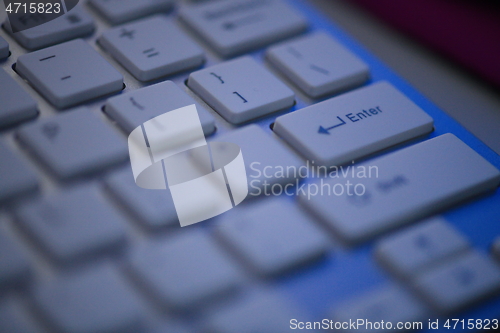 Image of slim keyboard in dark night