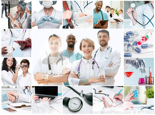 Image of Professional doctors working in hospital office or clinic