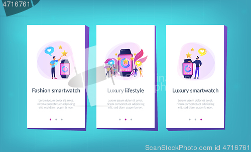Image of Luxury smartwatch app interface template.