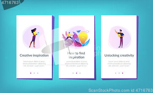 Image of Creative inspiration app interface template.