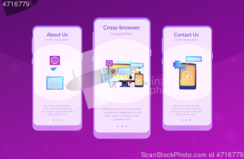 Image of Cross-browser compatibility app interface template.