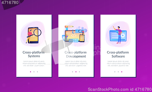 Image of Cross-platform development app interface template.