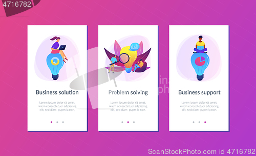 Image of Business solution app interface template.