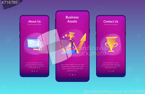 Image of Business success app interface template.