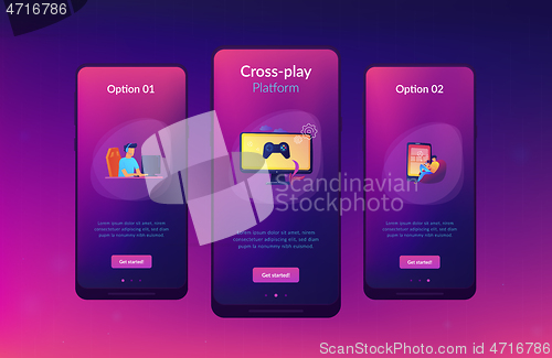 Image of Cross-platform play app interface template.