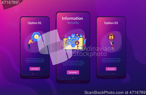 Image of Cyber security management app interface template.