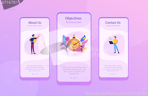 Image of Goals and objectives app interface template.