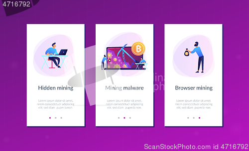 Image of Hidden mining app interface template.